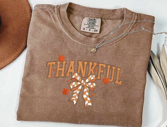 Thankful Bow Embroidery Design - Image 3