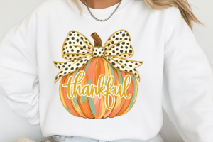 Alternative view of Thankful Coquette Pumpkin Halloween PNG