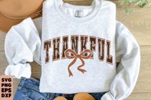 Alternative view of Thankful Coquette SVG, Thanksgiving SVG