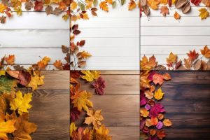 Alternative view of Thanksgiving Background with Fall Leaves