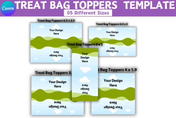 Alternative view of Treat Bag Toppers Canva Template Bundle