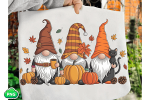 Trendy Fall Gnomes PNG, Thanksgiving PNG