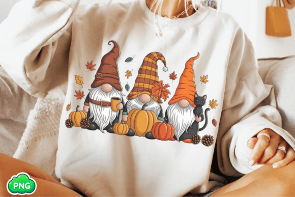Alternative view of Trendy Fall Gnomes PNG, Thanksgiving PNG