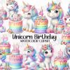 Unicorn Birthday Sublimation Clipart PNG