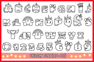 Alternative view of Unicorn Font