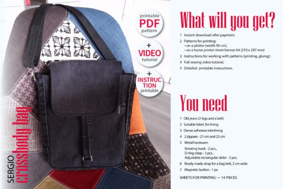 Alternative view of Upcycled Denim Bag Sewing Pattern