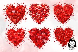 Alternative view of Valentine Hearts in Heart Shape Clipart