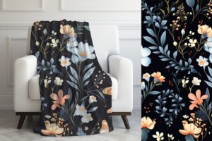 Alternative view of Velveteen Blanket Mockup for Canva