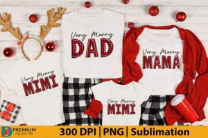 Very Merry Mama Dad Family Christmas PNG
