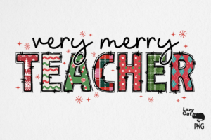 Very Merry Teacher Christmas PNG