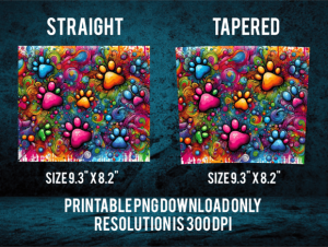 Alternative view of Vibrant Dog Paw Pattern Tumbler Wrap