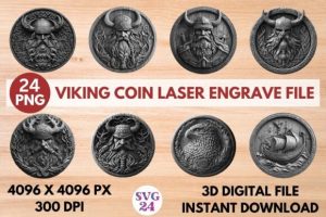 Alternative view of Viking Coin Laser Engrave File