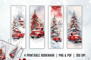 Vingtae Red Truck Bookmark Sublimation