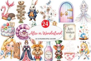 Vintage Alice in Wonderland Clipart