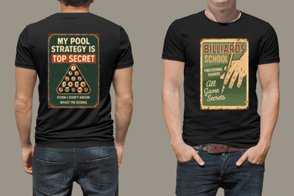 Vintage Billiards Signs Bundle PNG - Image 5