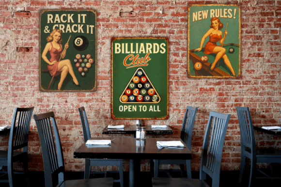 Vintage Billiards Signs Bundle PNG - Image 6