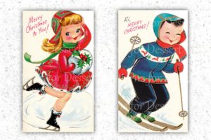 Alternative view of Vintage Children Christmas Cards