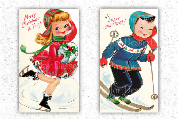 Alternative view of Vintage Children Christmas Cards