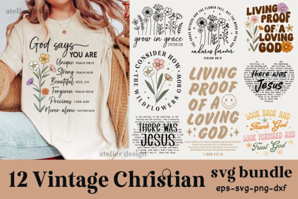 Vintage Christian Svg Bundle, Scripture