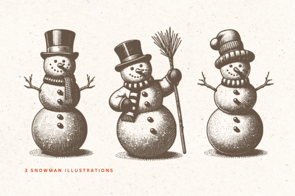 Vintage Christmas Clipart Bundle - Image 3