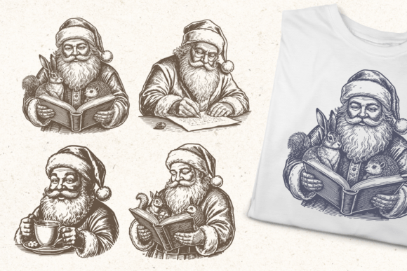 Vintage Christmas Clipart Bundle - Image 4