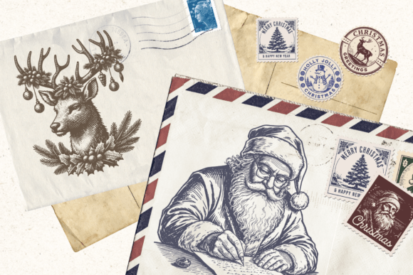 Vintage Christmas Clipart Bundle - Image 7