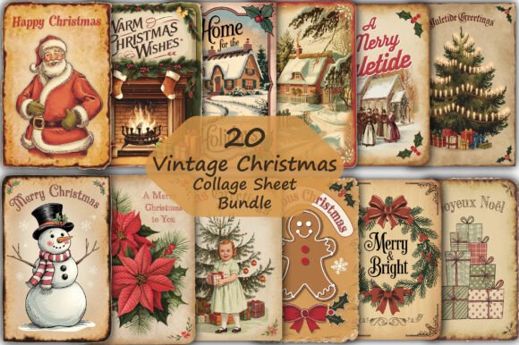 Vintage Christmas Collage Sheet Bundle
