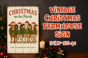 Alternative view of Vintage Christmas Farmhouse Sign Bundle