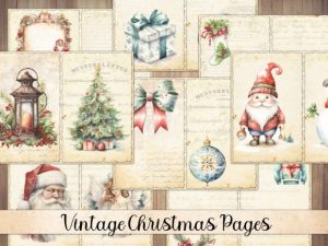 Vintage Christmas Junk Journal Paper