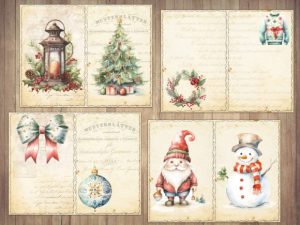 Alternative view of Vintage Christmas Junk Journal Paper