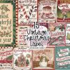 Vintage Christmas Label Clipart PNG