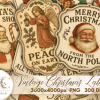 Vintage Christmas Labels Clipart PNG