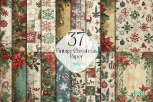 Vintage Christmas Paper Sublimation