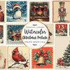Vintage Christmas Postage Stamp Clipart