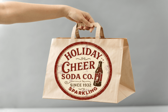 Vintage Christmas Round Signs Clipart - Image 4