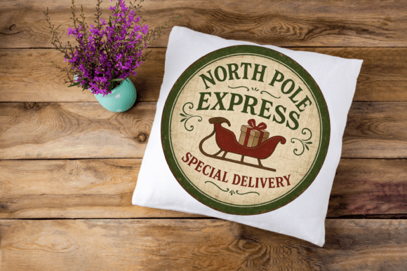 Vintage Christmas Round Signs Clipart - Image 6