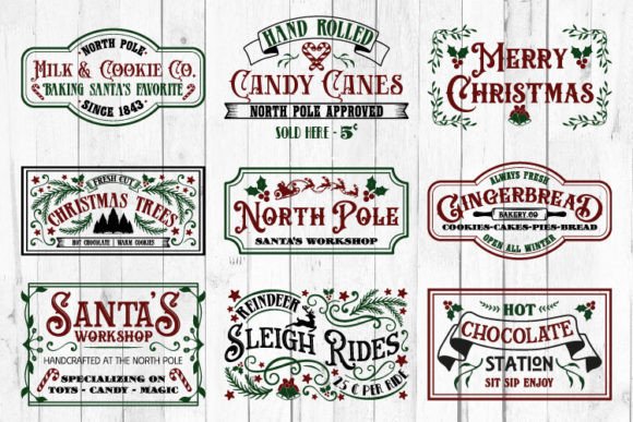 Vintage Christmas Sign Making SVG Bundle - Image 2
