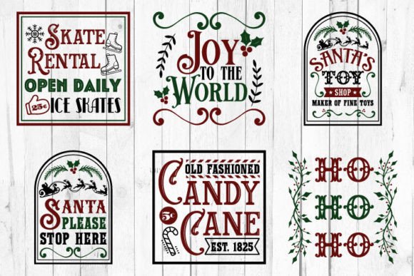 Vintage Christmas Sign Making SVG Bundle - Image 4