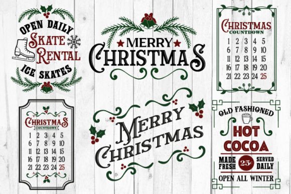 Vintage Christmas Sign Making SVG Bundle - Image 6
