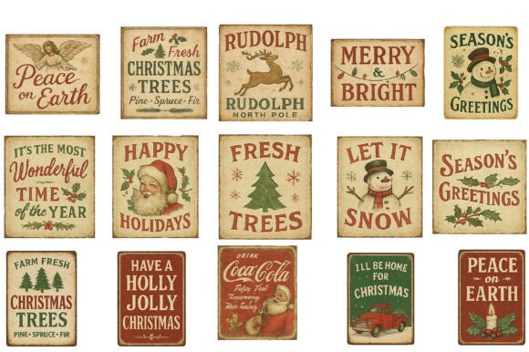 Alternative view of Vintage Christmas Signs