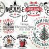 Vintage Christmas Signs SVG PNG Clipart