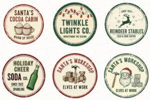Alternative view of Vintage Christmas Signs Sublimation