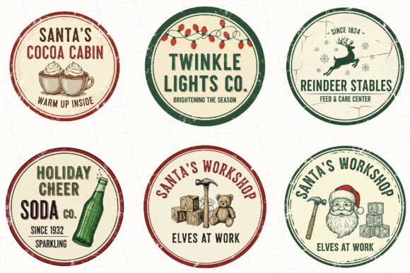 Vintage Christmas Signs Sublimation - Image 2