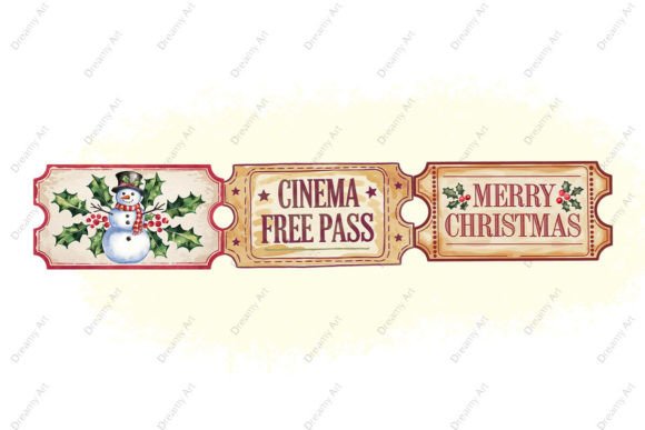 Vintage Christmas Ticket Kit, Printable - Image 2