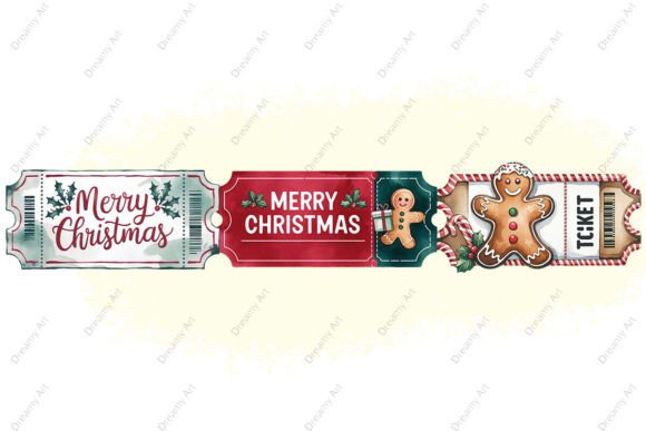 Vintage Christmas Ticket Kit, Printable - Image 3