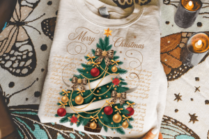 Vintage Christmas Tree PNG, Xmas Png