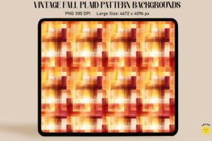 Alternative view of Vintage Fall Plaid Pattern Backgrounds