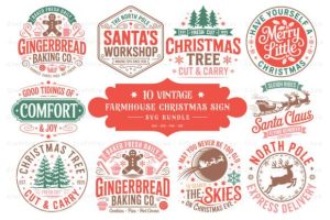 Vintage Farmhouse Christmas SVG Bundle