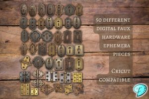 Alternative view of Vintage Faux Hardware Printable Ephemera