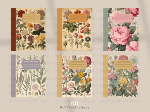 Alternative view of Vintage Floral Notebook Cover KDP PLR